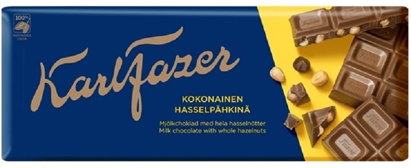 Fazer Milk Chocolate With Whole Hazelnuts 200g