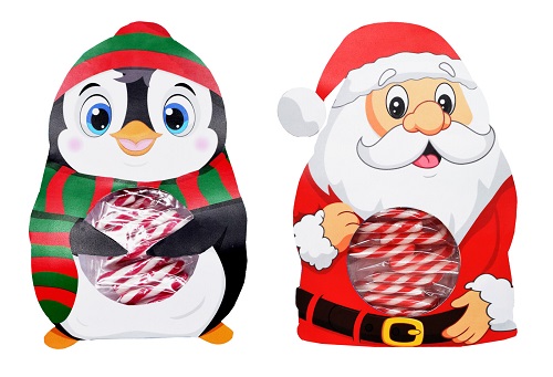 Becky's Candy Canes In Santa & Penguin Box 50g