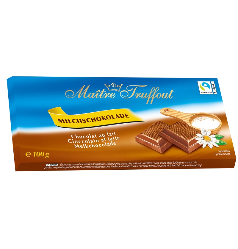 Шоколад Maitre Truffout молочный с цельным лесным орехом