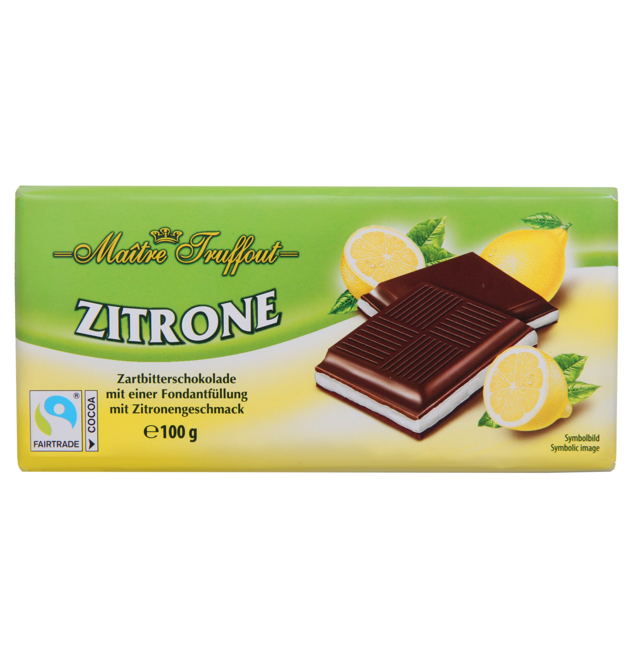 Maître Truffout Dark Chocolate With Lemon Cream 100g