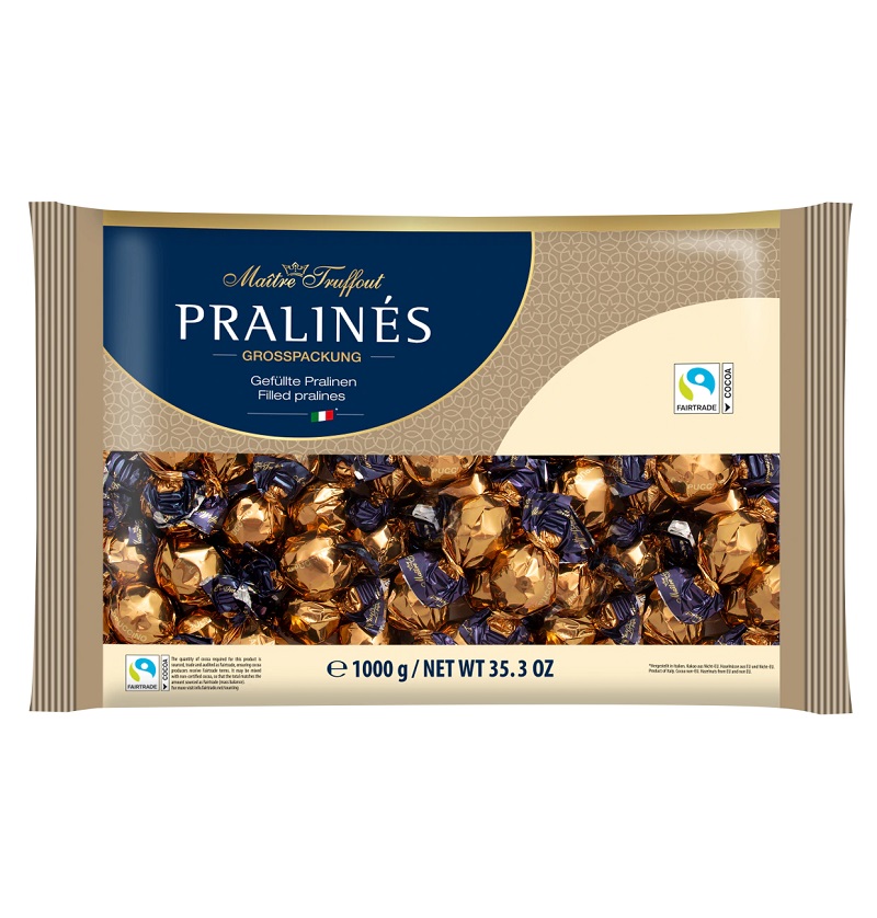 Maître Truffout Pralines Milk Chocolate With Cappuccino Filling 1000g