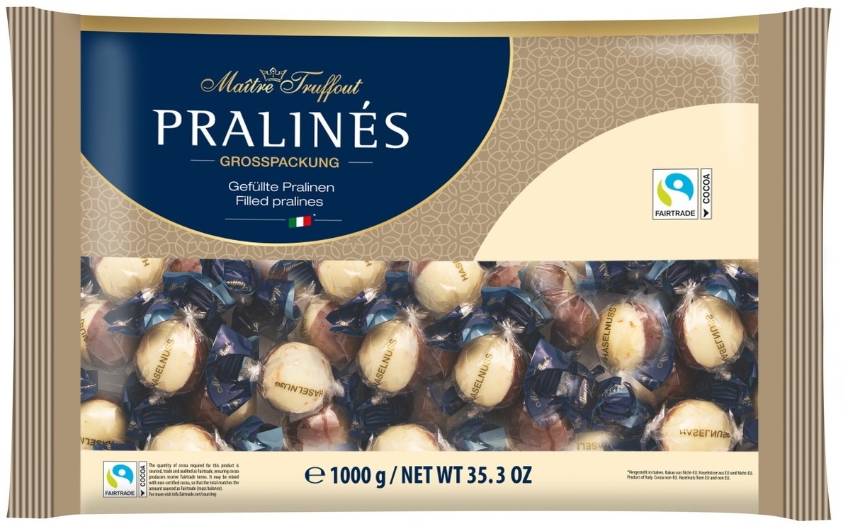 Maître Truffout Pralines Duo With Hazelnut Cream Filling 1000g