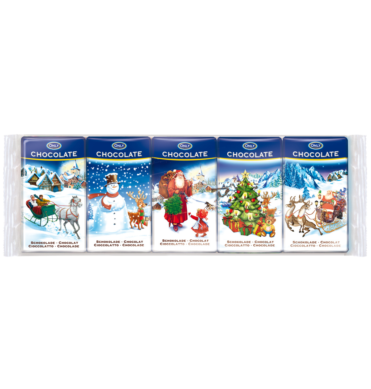 Only Milk chocolate Christmas (5x15g) 75g