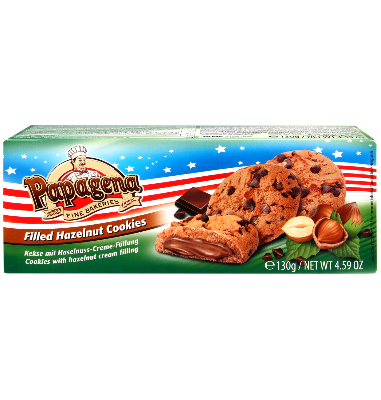 Papagena Biscuits With Chocolate-Hazelnut Filling 130g 
