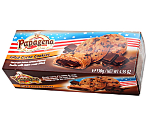 Papagena  Chocolate Chip Cookies With Cocoa Cream Filling 130g
