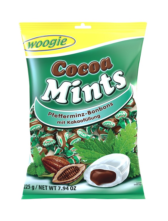 Woogie Peppermint candies with cocoa filling 225g 