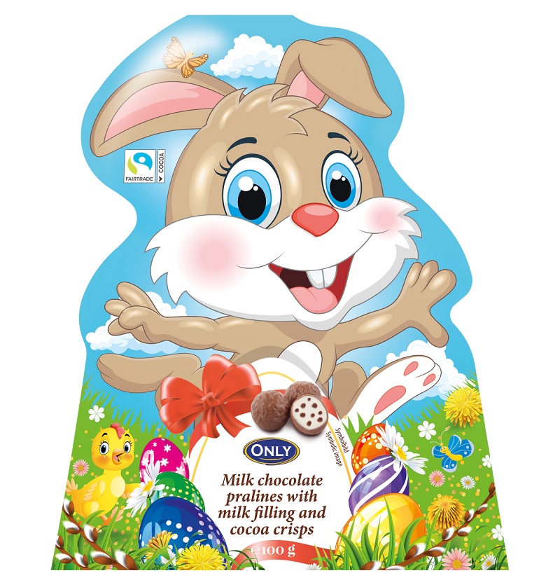 Only Easter Bunny Milk chocolate pralines with milk filling & cocoa crisps 100g