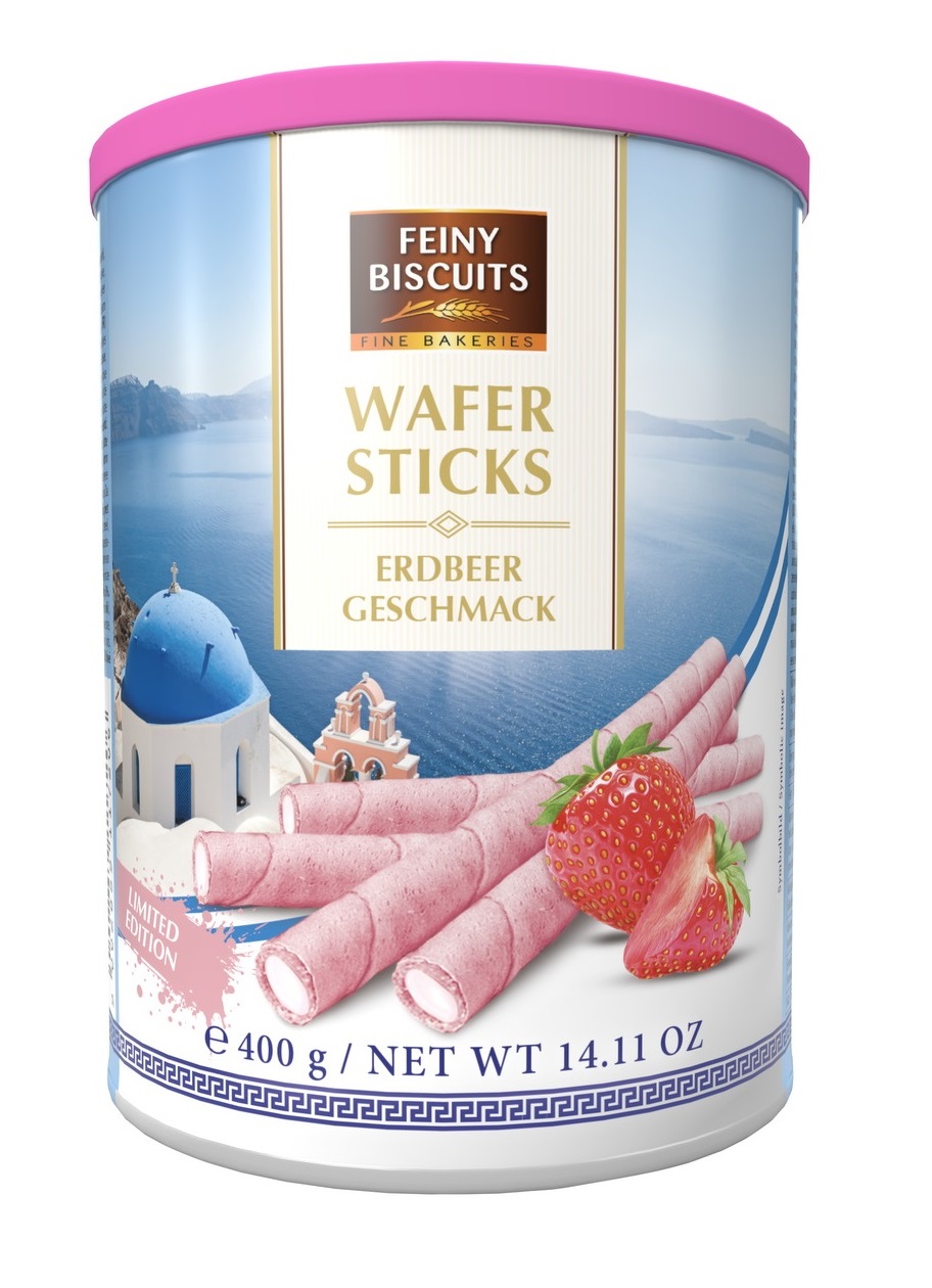 Feiny Biscuits Wafer rolls with strawberry flavoured cream 400g 