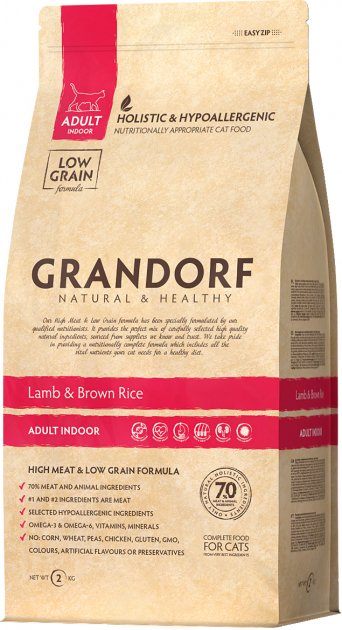 Grandof  Cat food Lamb and Brown rice Adult Indoor 2 kg
