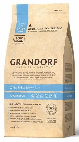 Grandorf Cat White fish and brown rice Adult Indoor 2 kg