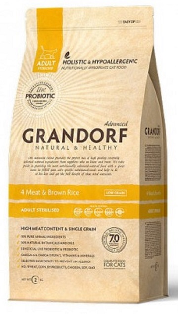 Grandorf Cat 4 Meat and brown rice Adult Sterilized 2 kg