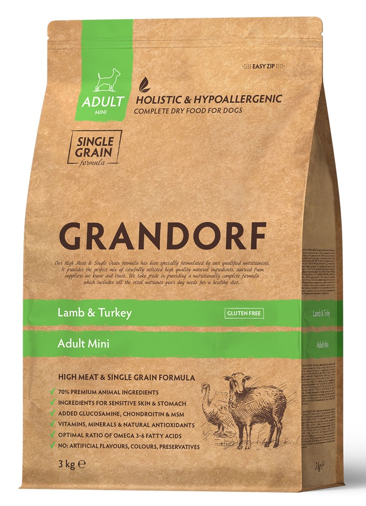 Grandorf Dog Lamb and Brown rice Adult Mini Breeds 3 kg