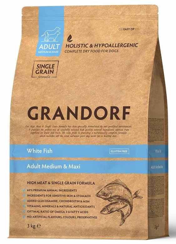 Grandorf Dog White fish and Brown rice Adult All Breeds 3 kg