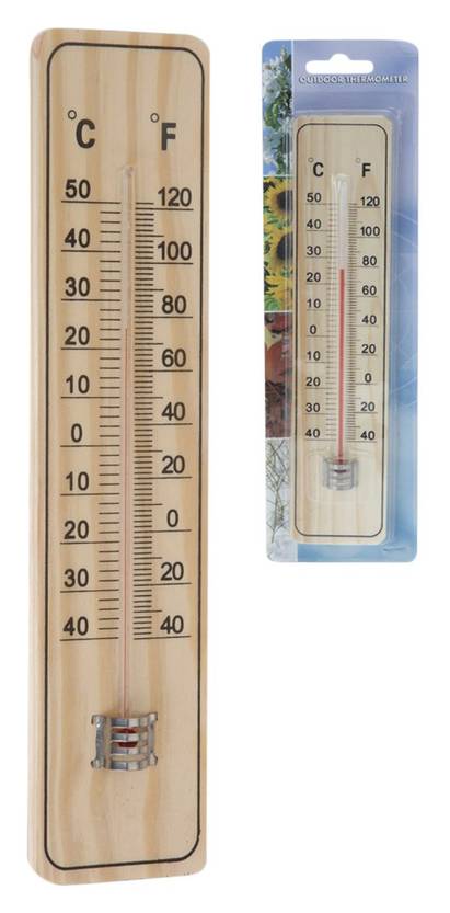 Thermometer wood 225X50X8 mm