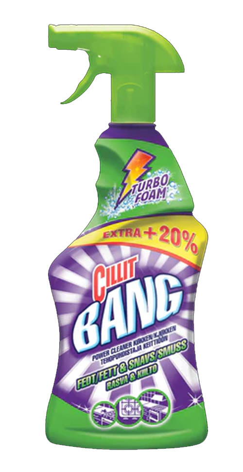 Bottle of Cillit Bang power cleaner degreaser, cleaning product