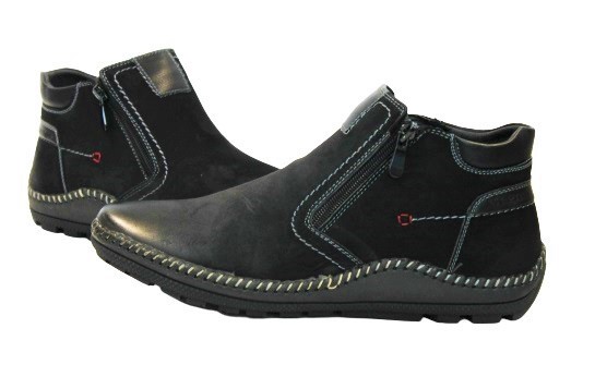 Leather shoe with rubber sole, black k.40-45