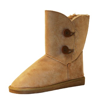 Women's winter boot with buttons, beige 36-41