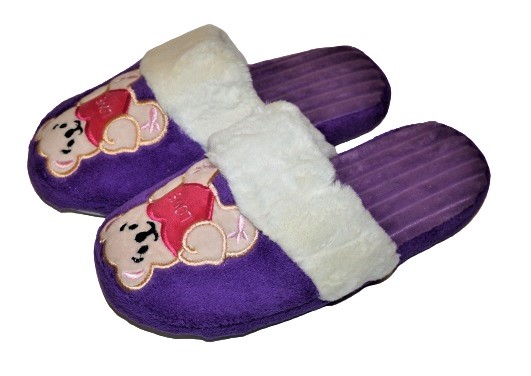 Slipper teddy bear purple. k.36-41