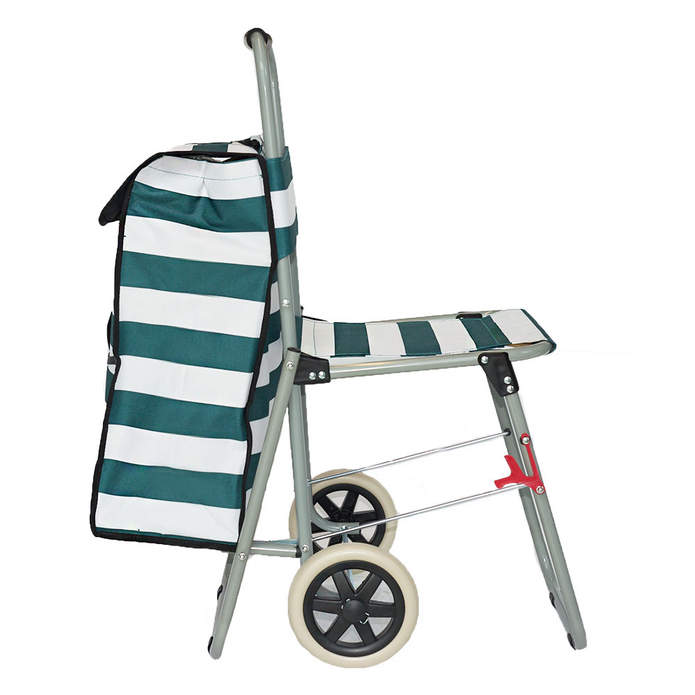 Alezar 2 in 1 Trolley+Chair Green/White 88*60*41 cm