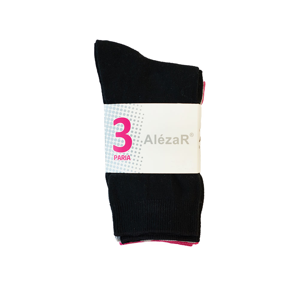 AlezaR Cotton Women Socks 3 pairs,size 36-38