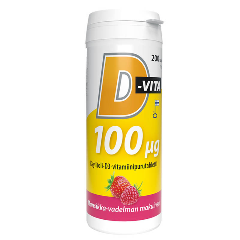 D-Vita 100ug Strawberry Raspberry 200pills 