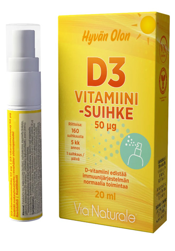 Hyvän Olon vitamin D3 spray 50 ug 20ml