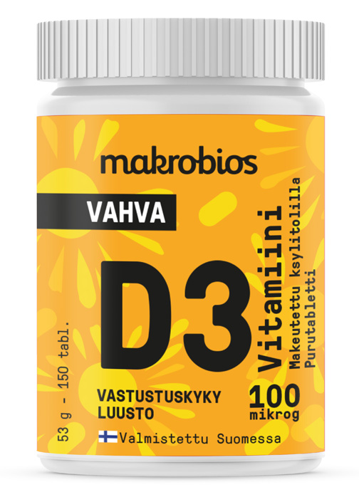 MACROBIOS vitamin D3 orange 100mcg 150 tablets 53g