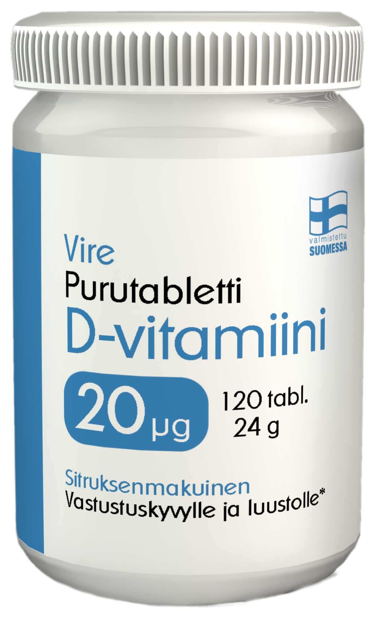 Vire vitamin D3 20 Chewable tablets, Lemon 120 tablets