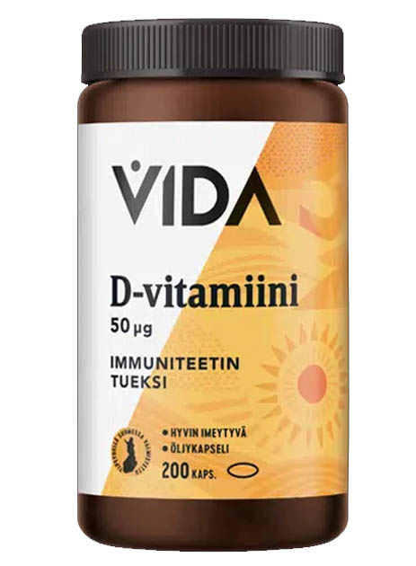 Vida vitamin D 50µg 200 capsules